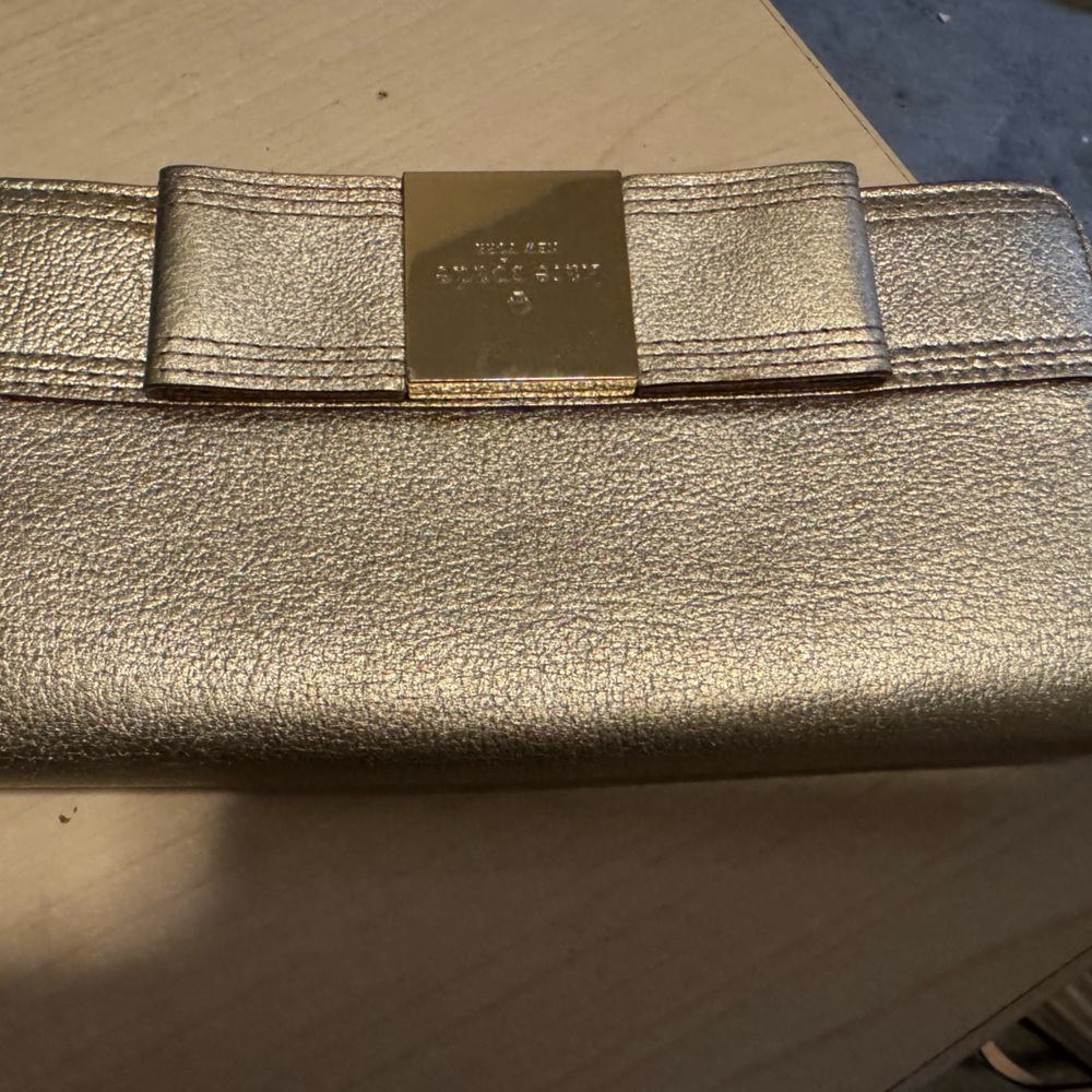 Kate Spade Gold Metallic Clutch